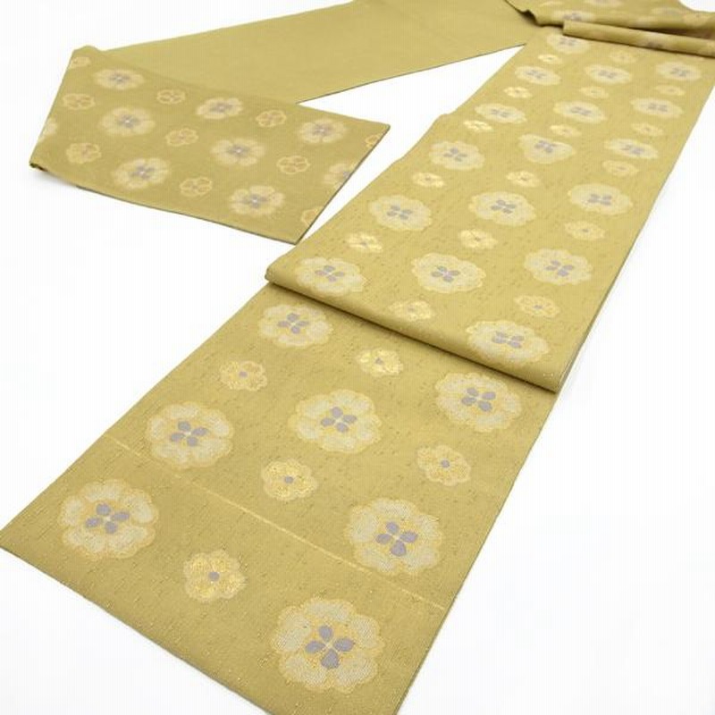 クーポン発行中！袋帯 洛風林 工芸帯 節織 ブランド ゴールドイエロー