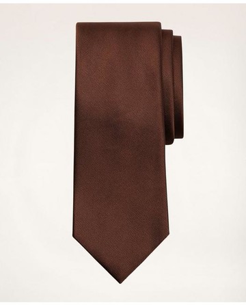 Brooks Brothers Men's Solid Rep Tie | Brown | Size Regular