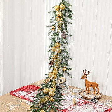 聖誕花環 聖誕花圈 聖誕裝飾 聖誕節裝飾品花環門掛50CM聖誕倒掛樹半面樹創意藤條壁掛聖誕布置