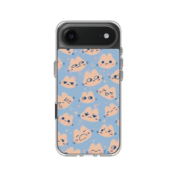 iPhone Air Clear Case（相機按鈕） 透明 - Jazlynn - 貓咪貼圖-藍色