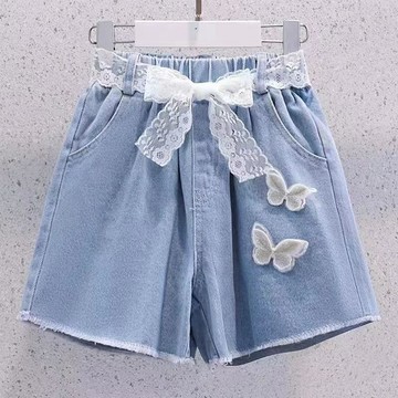 Healthy baby 女童短褲夏季新款中大童薄款短裙小女孩外穿百搭女童牛仔褲子 女童短褲 兒童短褲  夏裝短褲