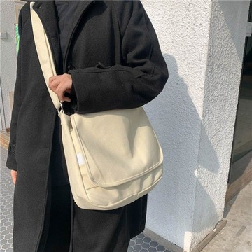 新品特惠✨郵差包女斜挎包韓版帆布包大容量學生上課揹包簡約單肩包日系布袋小挎包 托特包 郵差包 側背包