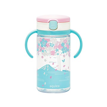 Richell 利其爾 隨身吸管水杯  Tritan材質  雙握把設計  結構簡潔  方便清潔  櫻花海  320ml  1個