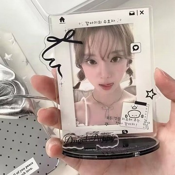✨限時促銷☜桃園出貨✨新款無屬性亞克力插卡相框立牌學生追星愛豆3寸小卡收納展示相框