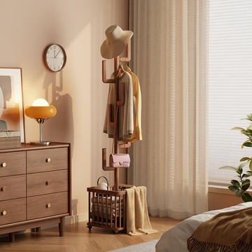 免運 衣帽架 實木衣帽架 尚馨閣實木衣帽架臥室家用落地掛衣架移動臟衣簍衣服置物架掛包架 可開發票 全館五折 工廠現貨直銷 新品特價 b901