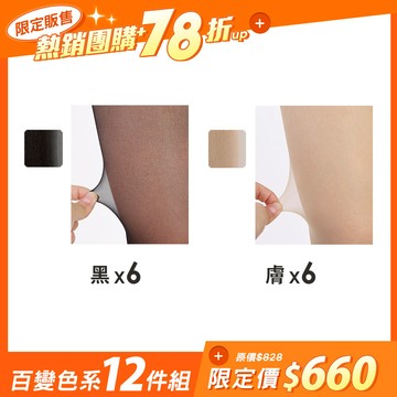 【12雙組-團購】無痕20丹透明防爆線絲襪 - 一般 / 百變色系-12雙組