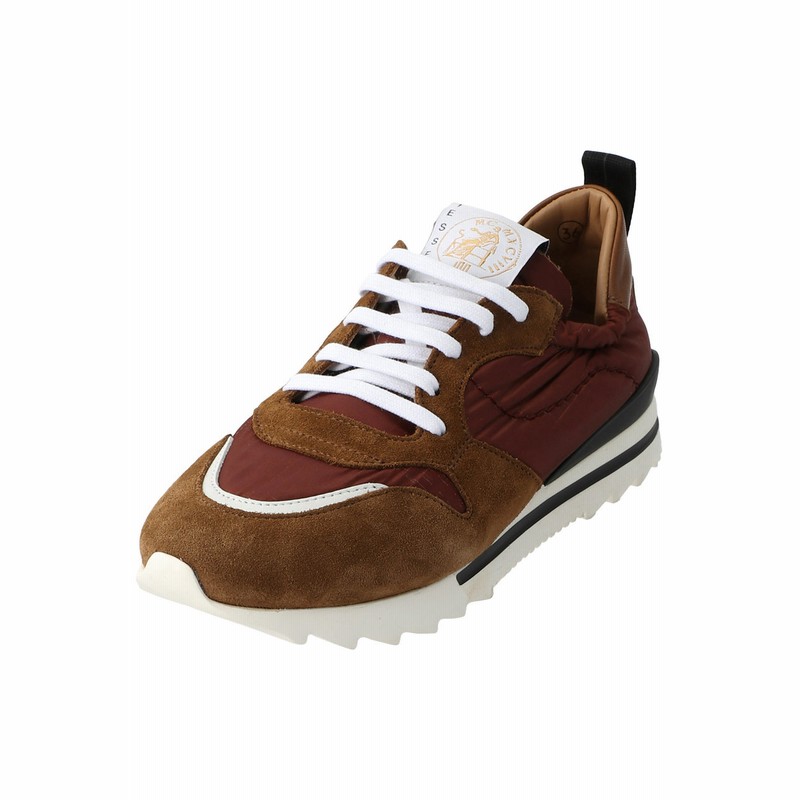 Plain People プレインピープル Sus レザーコンビレースアップスニーカー レディース ブラウン 37 23 5 通販 Lineポイント最大1 0 Get Lineショッピング