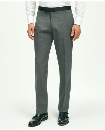 Brooks Brothers Men's Classic Fit Wool Hopsack Tuxedo Pants | Grey | Size 40 30