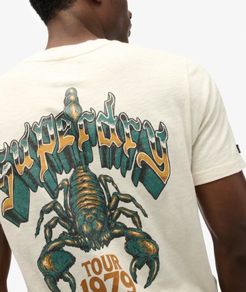 Superdry Men's Biker Rock Relaxed T-shirt Cream Size: XL