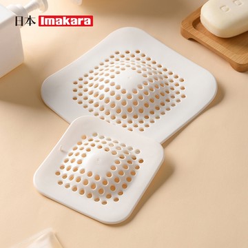日本Imakara 浴室排水口毛髮過濾網/矽膠濾髮蓋(小款)-3入
