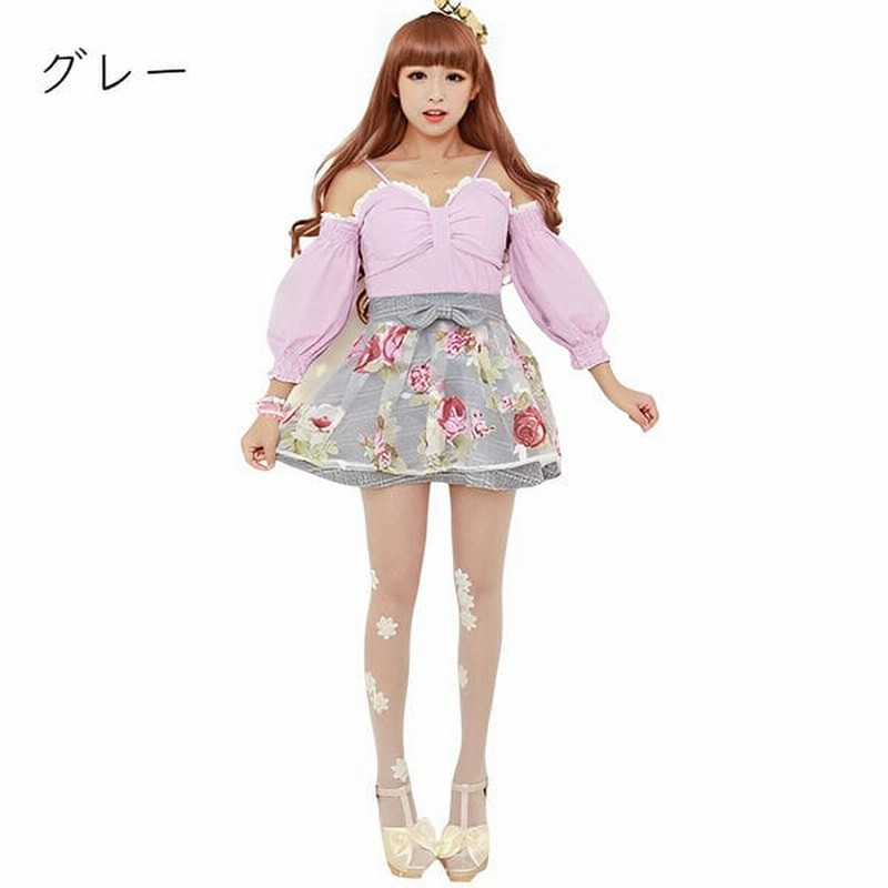 レディース服 花柄 ミニスカート 春 夏 秋 アースカラー リボン