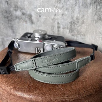 cam-in復古真皮適用富士XT5 XT50 X100V奧林巴斯相機背帶斜跨肩帶