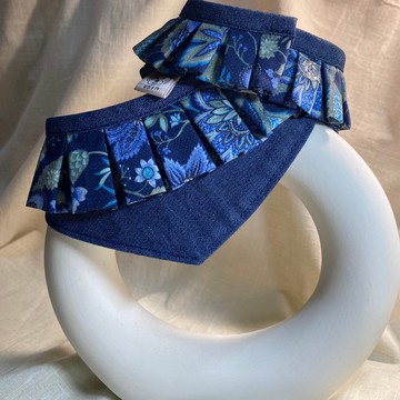 發裁手作。Facai Handmade 寵物領巾 毛孩瑪格領_花藤牛仔