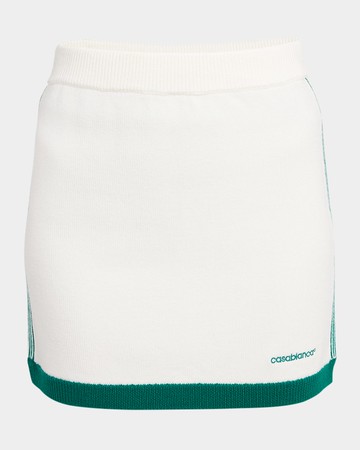Side-Stripe Knit Mini Tennis Skirt