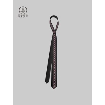 時尚領帶男手打學院風襯衫裝飾女韓版細窄白色菱形紅點小眾設計感