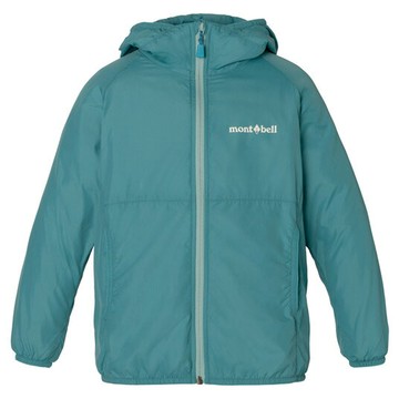 ├登山樂┤日本 Mont-Bell Wind Blast Jkt幼童連帽風衣 青綠 #1103357TQ