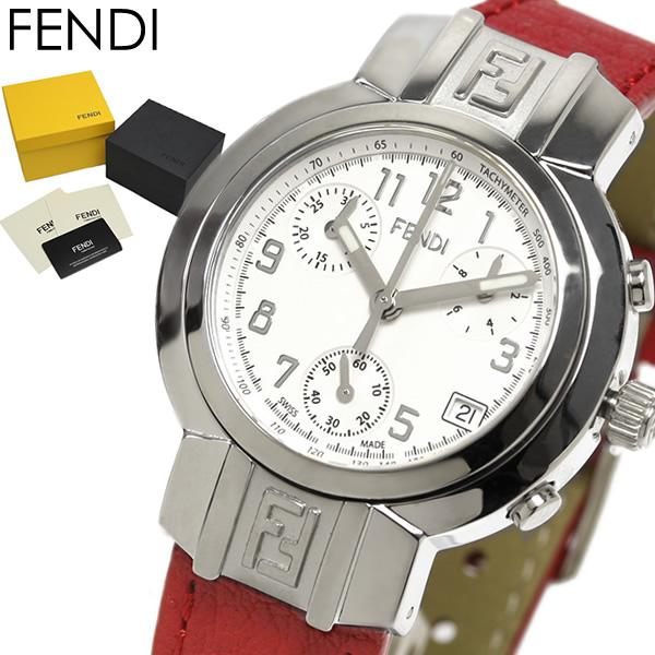 フェンディ FENDI 革ベルト レディース 腕時計 デイト 箱 カード 取説