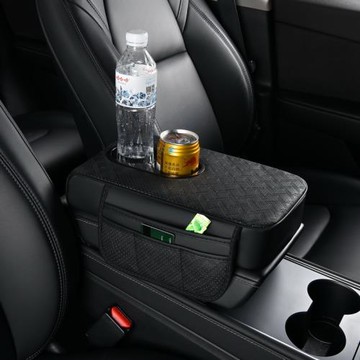 汽車中央扶手箱保護墊扶手肘托增高墊水杯架儲物盒用品增高舒適