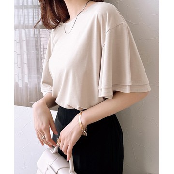 Nissen 垂墜感荷葉袖上衣 修身設計