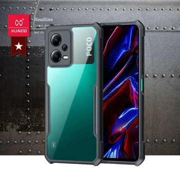 xundd 訊迪軍事防摔 poco x5 5g 鏡頭全包覆 清透保護殼 手機殼(夜幕黑)