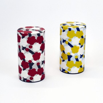 京都 茶罐 和纸 日本制造 茶筒 时尚 不锈钢 150克 可爱 和风图案