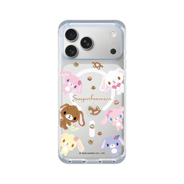 iPhone 17 Pro Max ClearX (MagSafe 兼容) 冰透藍 - 三麗鷗-蜜糖邦尼 Sugarbunnies - 雙胞胎兔排排站
