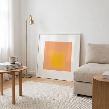 【藝術掛畫】the Square (Saffron Tiers) | Josef Albers