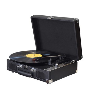 老式乙烯基電唱機 BT 留聲機 USB 錄音 33/45/78RPM 支持 7/10/12 英寸唱片轉盤便攜式帶揚聲器