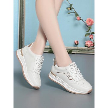 帕克吉爾秋季新款女鞋運動鞋女輕便跑步鞋軟皮軟底透氣防滑休閑鞋