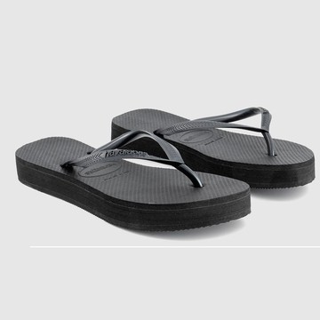 【havaianas 哈瓦仕】Slim Flatform 厚底人字拖 夾腳拖鞋 黑色