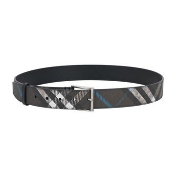 BURBERRY 方形指針釦塗層帆布3.5cm110cm皮帶(暖感棕)