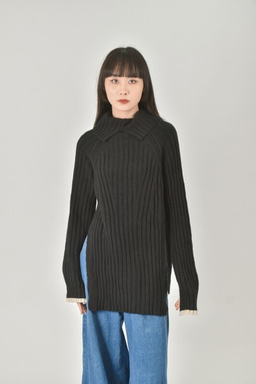 douchanglee羊毛針織黑色毛衣