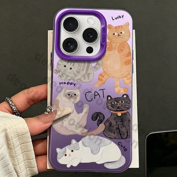 相框素素猫咪 彩銀鐳射iPhone17手機殼iPhone13 12pro max蘋果15pro防摔i14保護殼