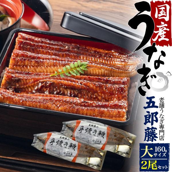 2尾セット 国産うなぎ 蒲焼き (160g 2尾)  老舗うなぎ専門店 五郎藤 タレ付き 国産鰻 手焼きうなぎ 三重県産 愛知県産 お取り寄せ グルメ 熨斗対応可 冷凍配送