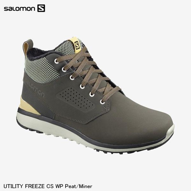 サロモン メンズ スノートレ ウィンターブーツ SALOMON UTILITY FREEZE CLIMASALOMON WATERPROOF 冬靴  L40797400 Peat/Miner 通販 LINEポイント最大0.5%GET LINEショッピング