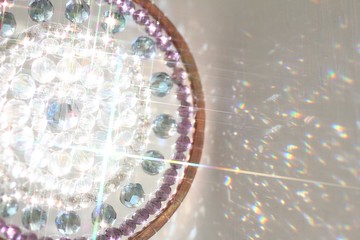 光療藝術紫和灰曼陀羅光 Suncatcher