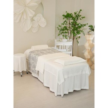 明也美容床罩四件套奶油風高檔輕奢按摩床被套美容院四季通用logo