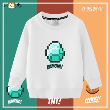 我的世界苦力怕游戲二次元周邊圓領衛衣男女大中小兒童裝學生長袖