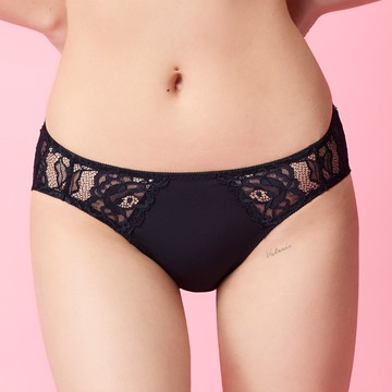 莎薇-無鋼圈貼合 M-3L中低腰三角褲(黑) 搭配內褲-AS4013BL