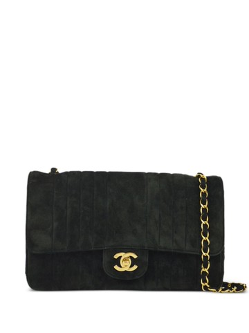 CHANEL Pre-Owned - 1992 medium Mademoiselle shoulder bag - women - Suede - One Size - Black
