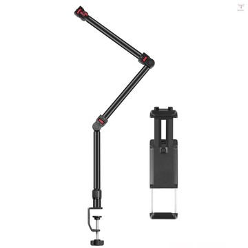 Puluz PU3103B 桌面直播支架 3 節靈活可擴展臂 C 型夾桌面安裝支架鋁合金 3KG 負載能力,帶手機平板電