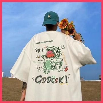 🌈ATC✨🔣 美式嘻哈短袖T恤男女 | 夏季新款 | 寬鬆oversize 字母印花 | 純棉情侶上衣 | 短袖