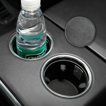 汽車皮革止滑杯墊 1入 車載杯墊 車用杯墊 質感杯墊 止滑杯墊 車上杯墊 水杯墊 汽車百貨【CQ0002】普特汽車精品