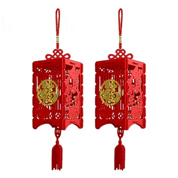 小麥購物 新年春節大紅方形毛氈節慶掛飾 L903  63 x 18cm  賀新春款 紅色