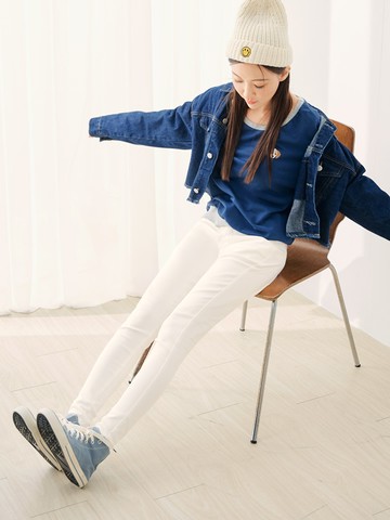 內刷毛彈性休閒鉛筆褲