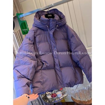 連帽紫色羽絨棉衣女款爆款2026新款冬季加厚保暖百搭面包服外套潮