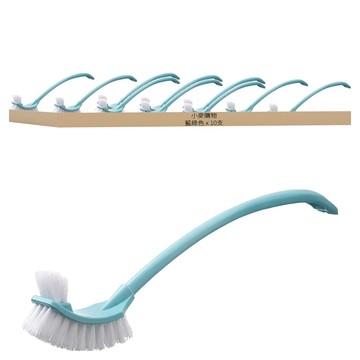 小麥購物 雙頭馬桶刷  藍綠色  10支