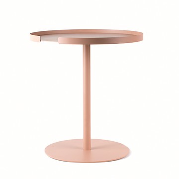 Design Bite｜圓形邊桌 珊瑚粉