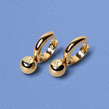 【雙 11 限定】 Anne Stone Hoops Earrings (Gold Color)