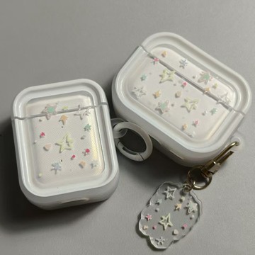 適用AirPods蘋果原裝耳機保護套五彩星星小眾高級AirPodsPro2外殼